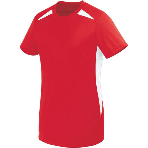 Russell Athletic Ladies Hawk Jersey (322872), Color 'Scarlet/White'